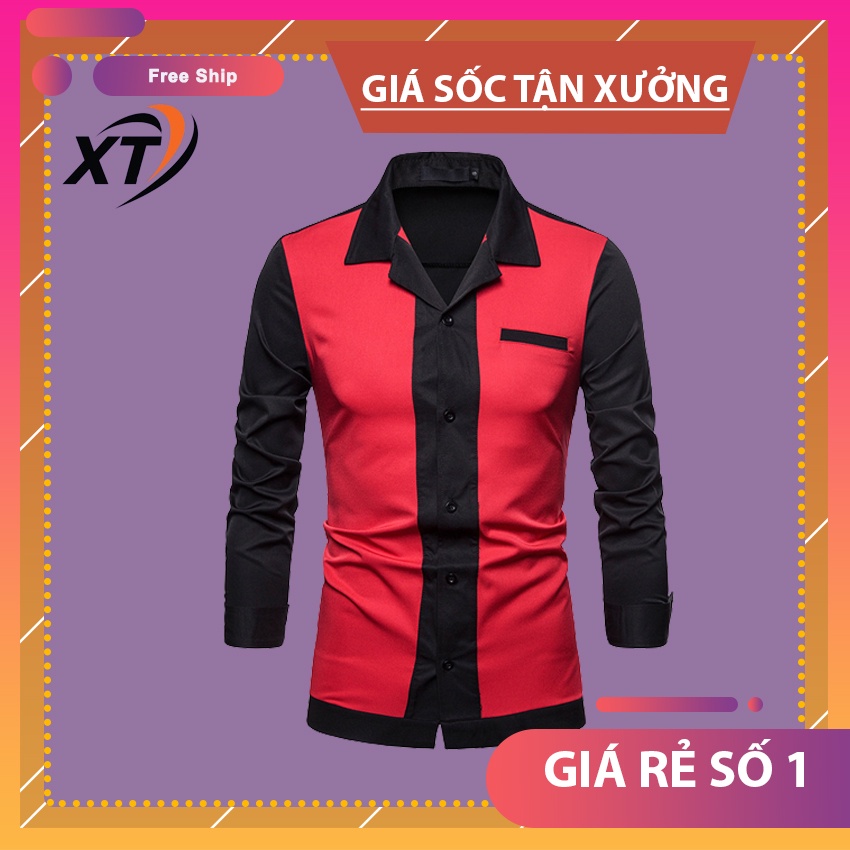 Áo Sơ Mi, Áo Sơ Mi Nam Phối màu đặc sắc phong cách trẻ trung, năng động,áo may tại xưởng, số lượng lớn, giá hợp lý H39