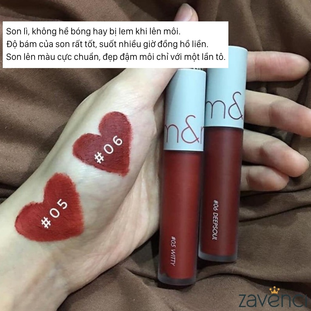 Son Kem ROMAND Zero Velvet Tint Mềm Mượt Không Trôi Bền Màu (5.5g)