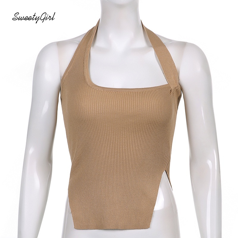 Áo kiểu tank top hở lưng ôm dáng màu trơn thời trang dành cho nữ