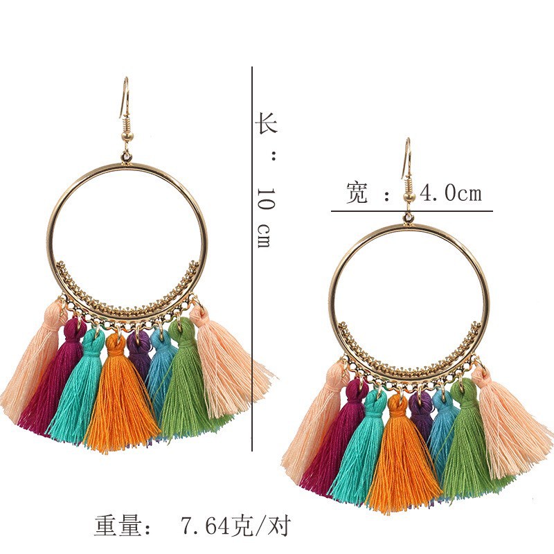 Bông tai tua rua khuyên tai boho nữ xinh xắn - Mã HT014  Lemon