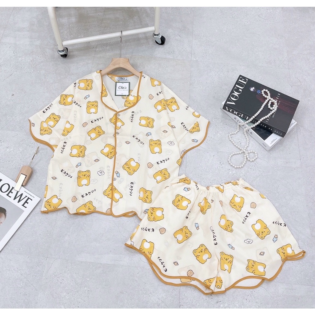 Bộ pijama lụa -cộc tay SALE Bộ mặc nhà nữ nhiều hình xinh xắn bigsize dễ thương mùa hè mặc nhà