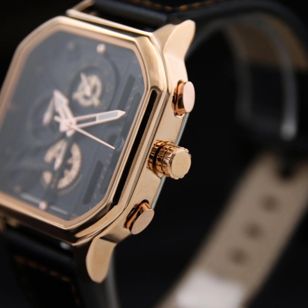 Đồng Hồ Nam Pagini Mặt Vuông Dây Da Hàng FulBox - Thiết Kế Độc Đáo - Bảo Hành 12 Tháng