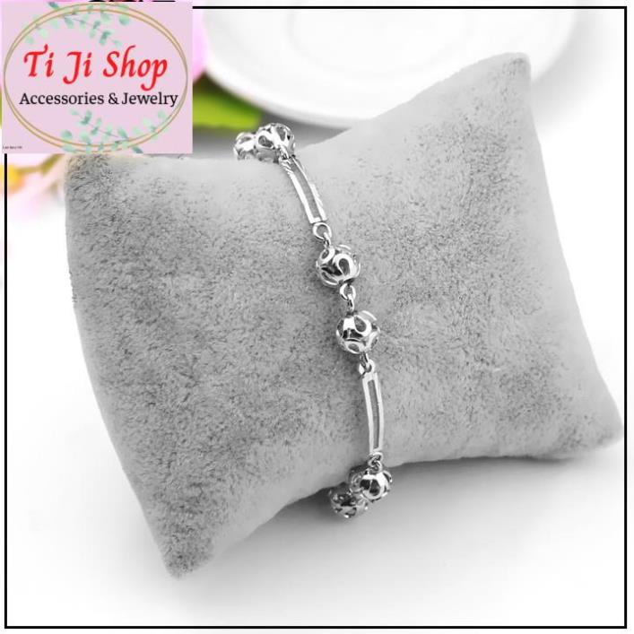 LẮC TAY NỮ TRÁI CHÂU INOX CÁCH ĐIỆU - đẹp, không đen,