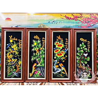 BỘ tranh thêu tứ quý (không gồm khung)