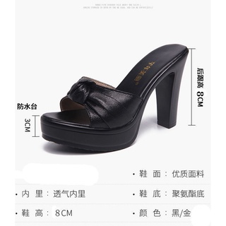 Dép cao gót nơ xoắn cao cấp