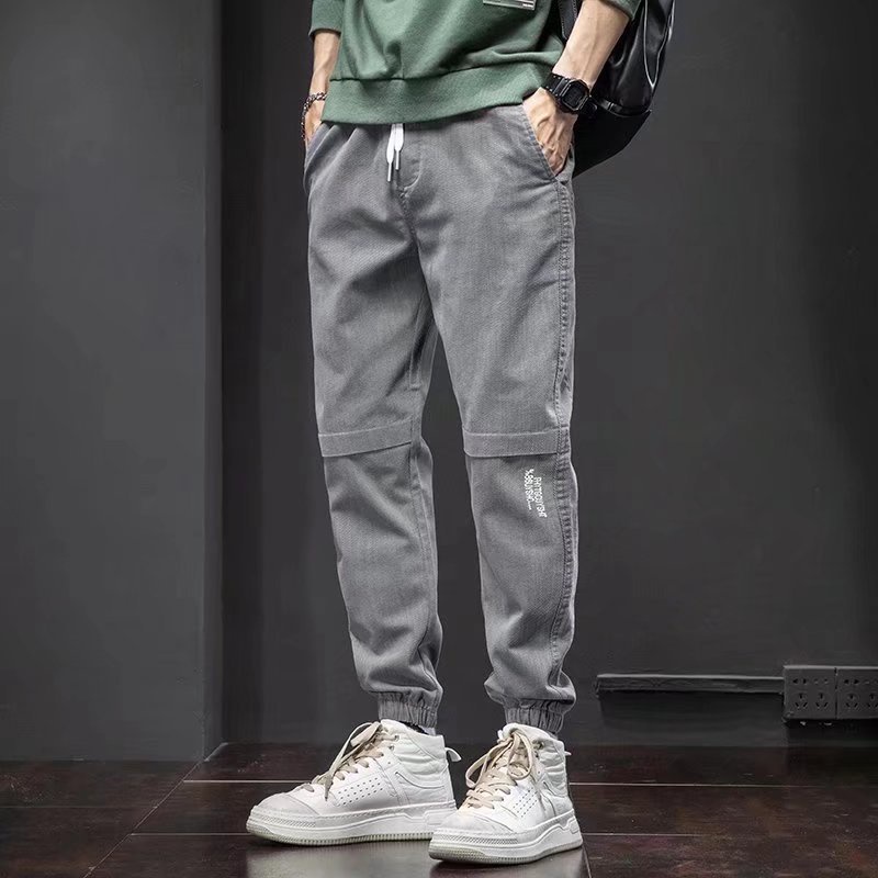 Quần Jean Thể Thao Thắt Dây Lưng Thun Mỏng Dài Đến Mắt Cá Chân Hàng Mới Cho Nam