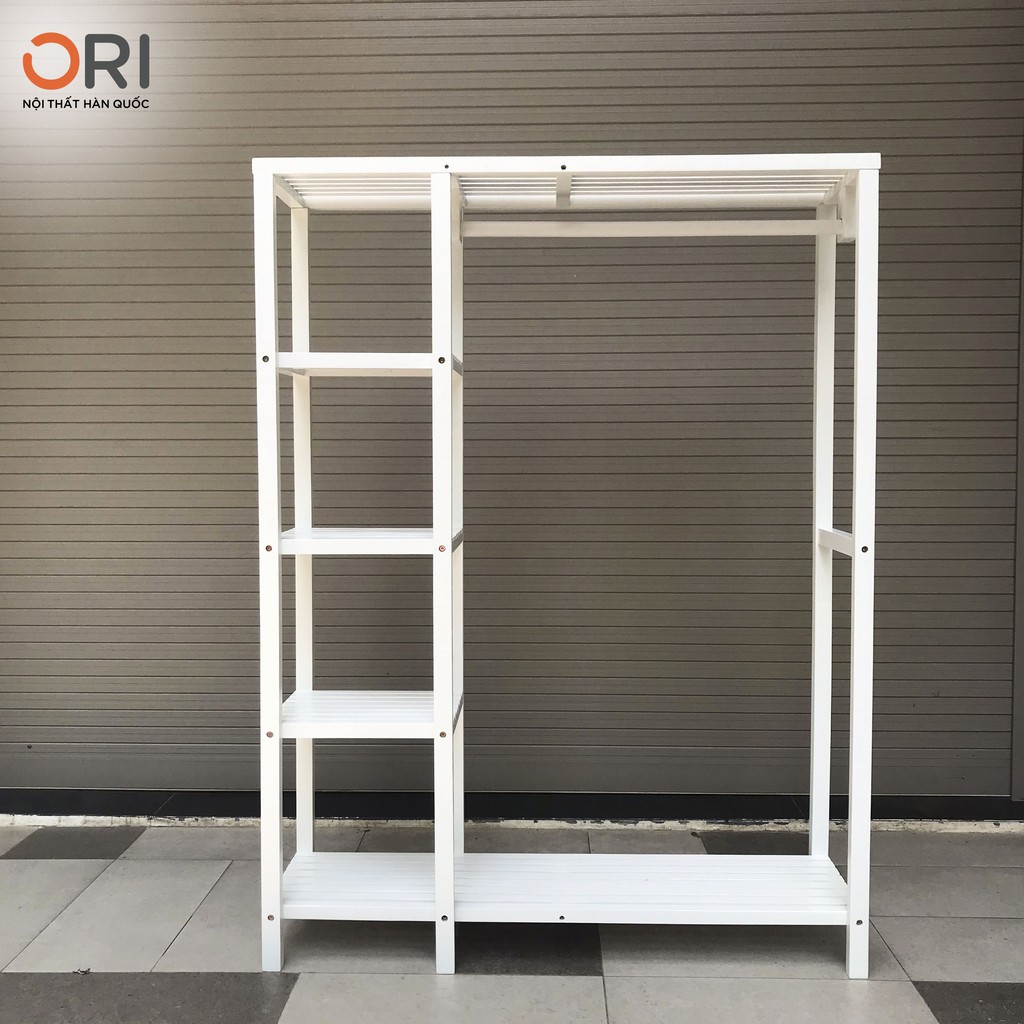 TỦ TREO QUẦN ÁO LẮP RÁP LIỀN KỆ HÀN QUỐC SIZE KHỔNG LỒ MÀU TRẮNG - DOUBLE CLOSET - WHITE