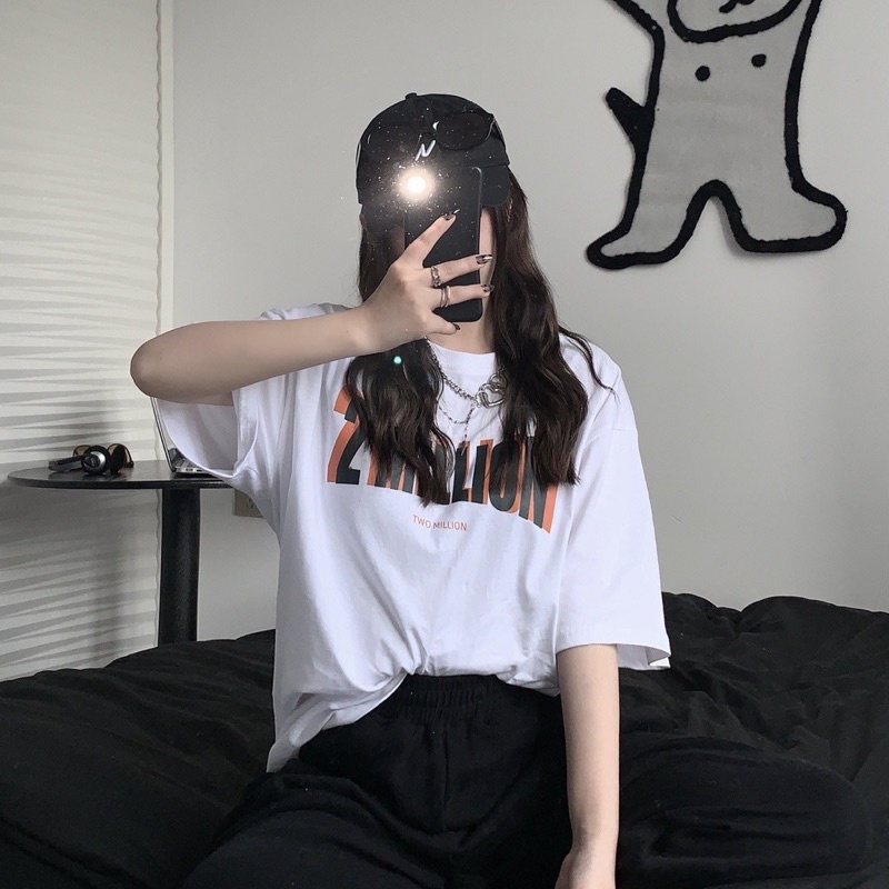 Áo thun phông nam nữ PINK tay lỡ form rộng 2 MILLION Unisex