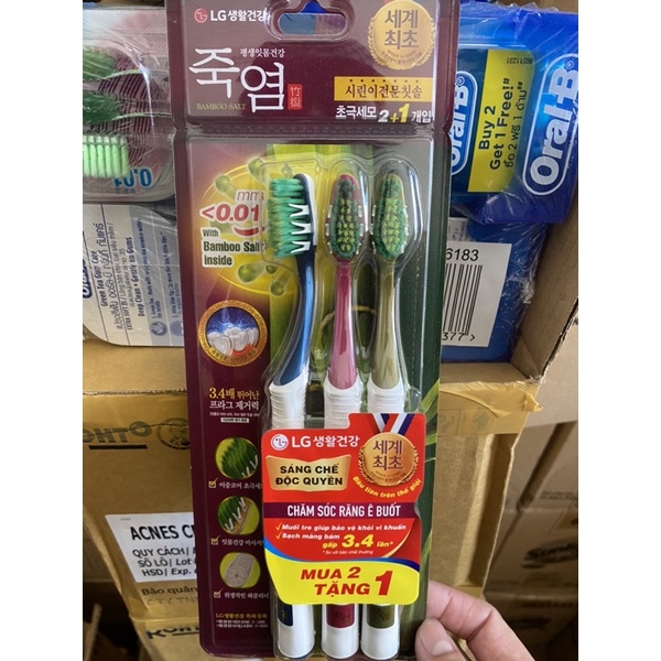Mua 2 tặng 1 Bàn chải đánh răng Bamboo Salt LG - Hàn Quốc