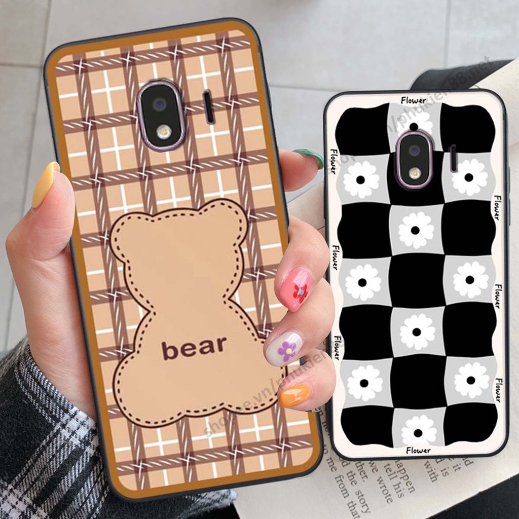 Ốp lưng Samsung J4 2018 ốp điện thoại LineBear, bé tóc xù, hoa siêu đẹp
