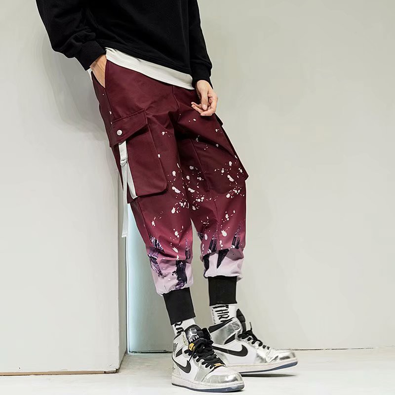 Korean Fashion Plaid Men's Long Pants 2020