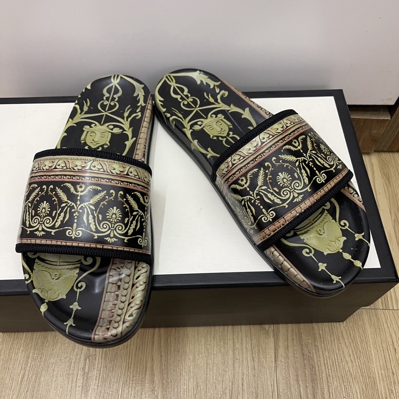 dép nam da LVvv vuông xám đen ( kèm video ảnh thật )