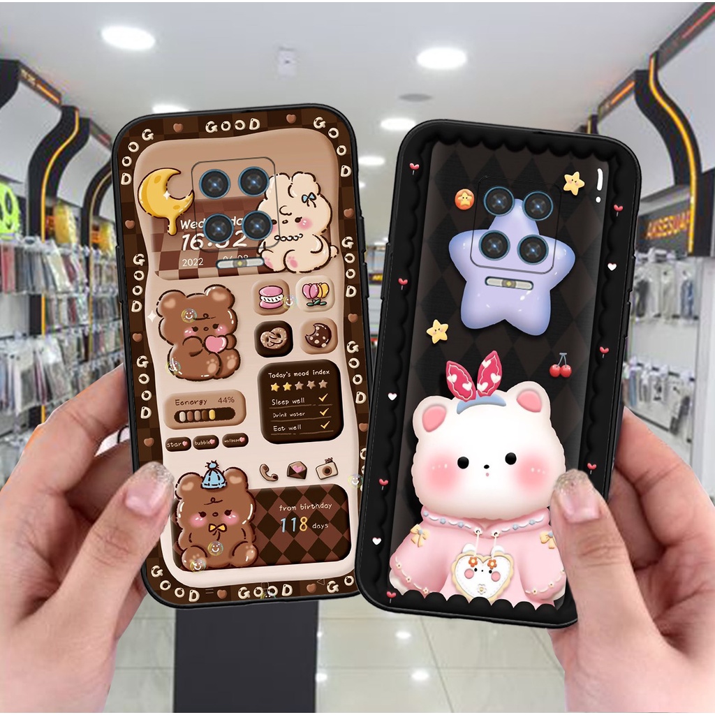 Ốp Vsmart Aris / Aris Pro in hình gấu caro đen trắng dễ thương siêu bền