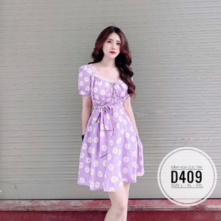 Bigsize Đầm hoa cúc tím D409