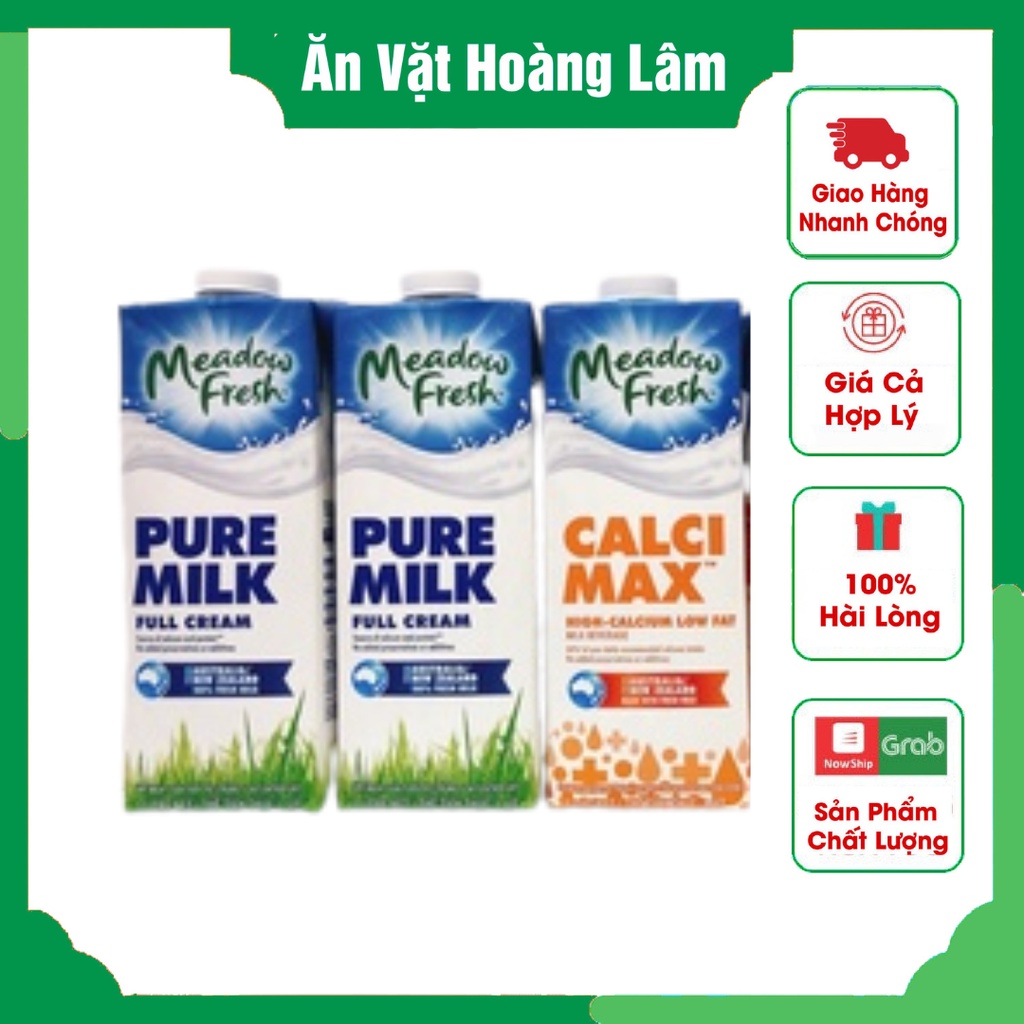 Sữa Tươi Nguyên Kem Và Sữa Tươi Giàu Canxi Meadow Fresh Thùng 12 Hộp 1000ml Bổ Sung Nhiều Dinh Dưỡng Cho Cơ Thể