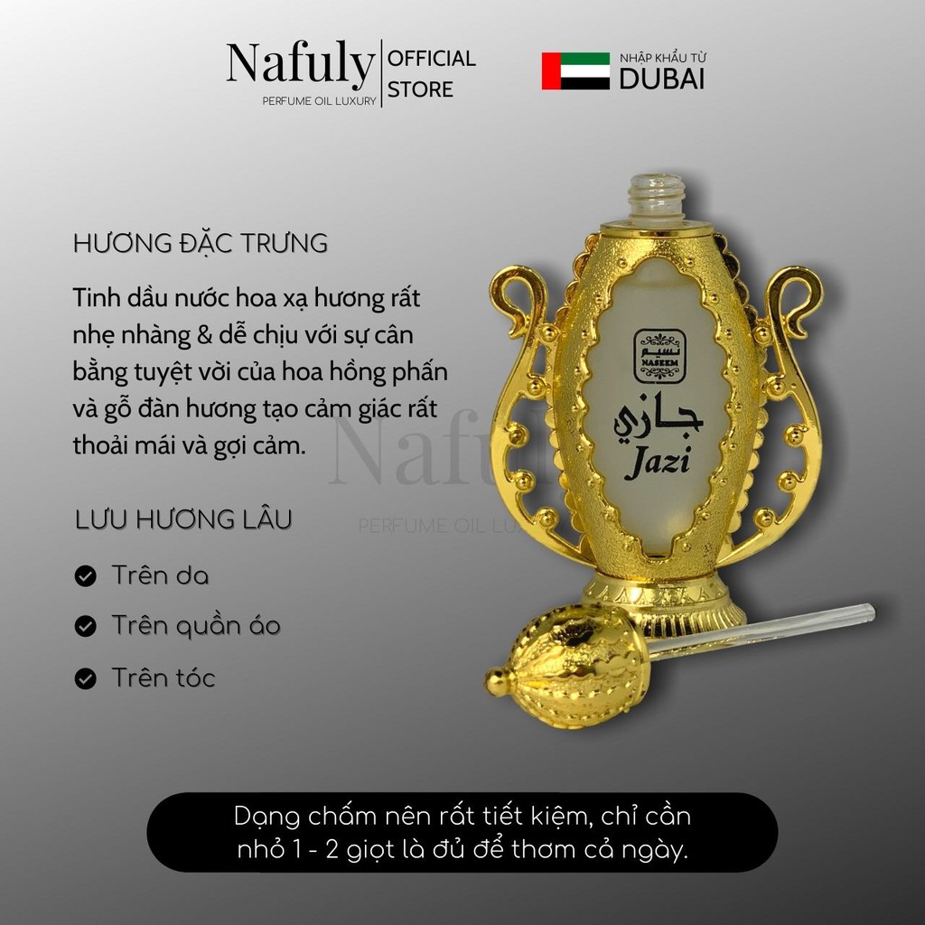 Tinh Dầu Nước Hoa Dubai Queen Jazi Naseem Nội Địa Chính Hãng Cao Cấp Cho Nam Nữ Mùi Hương Thơm Bán Chạy Nhất TPHCM 20ml