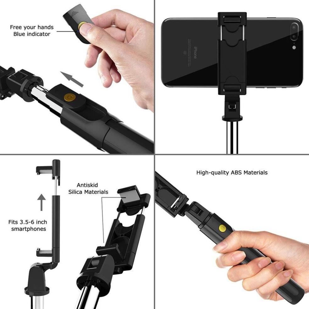 Gậy chụp ảnh tự sướng , Giá đỡ chụp ảnh điện thoại bluetooth 3 chân đa năng – Tripod K07 – Chụp Hình Selfie