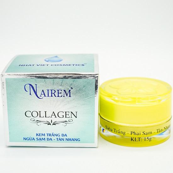Mỹ phẩm NAIREM - Kem siêu trắng phai sạm tàn nhang dưỡng chất Collagen 15g