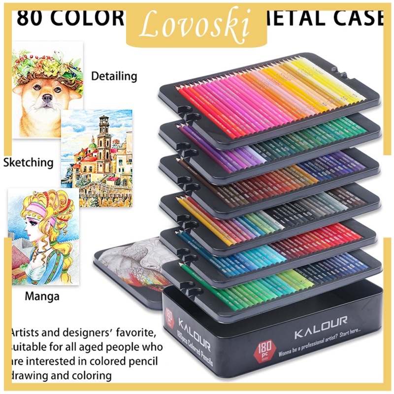 Hộp 180 Bút Chì Màu Vẽ Phác Thảo Lovoski