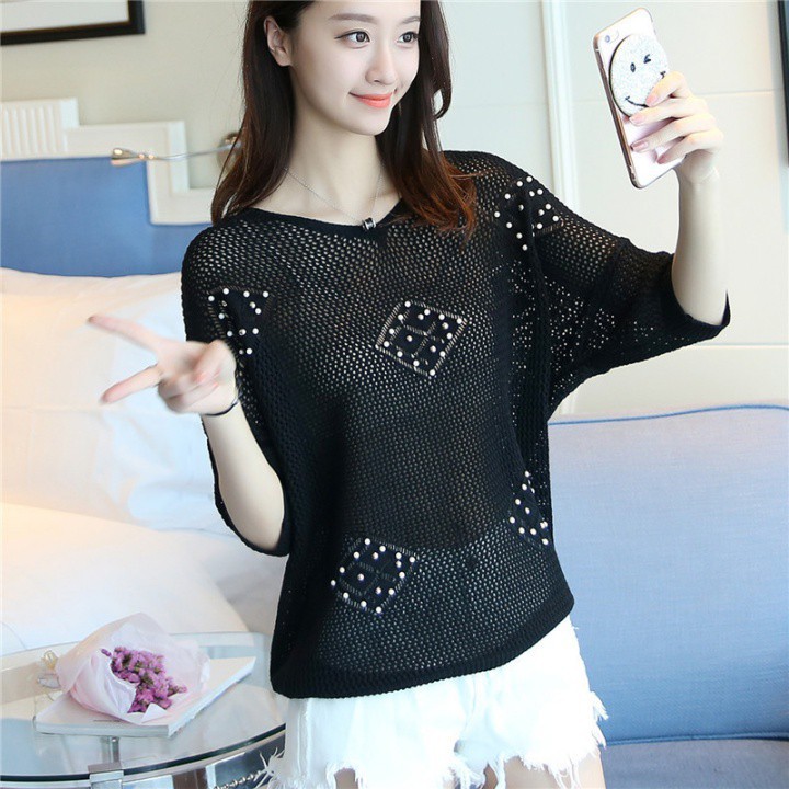 Áo len dệt kim cổ tròn hàng chất lượng tốt 01400