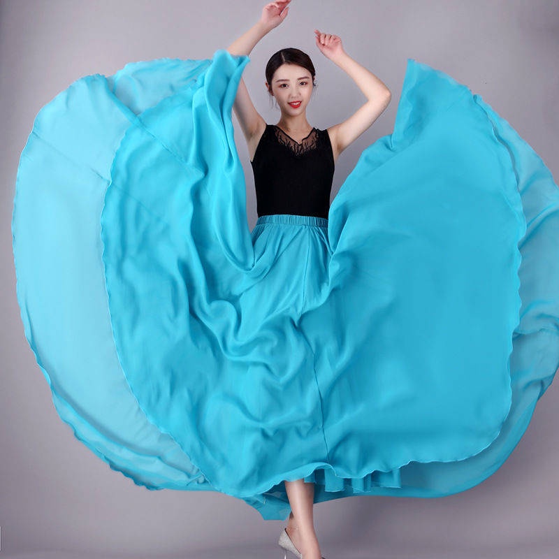 Chân Váy chiffon Dài 720 Độ Màu Đỏ Dùng Nhảy Múa Cổ Điển Dành Cho Nữ
