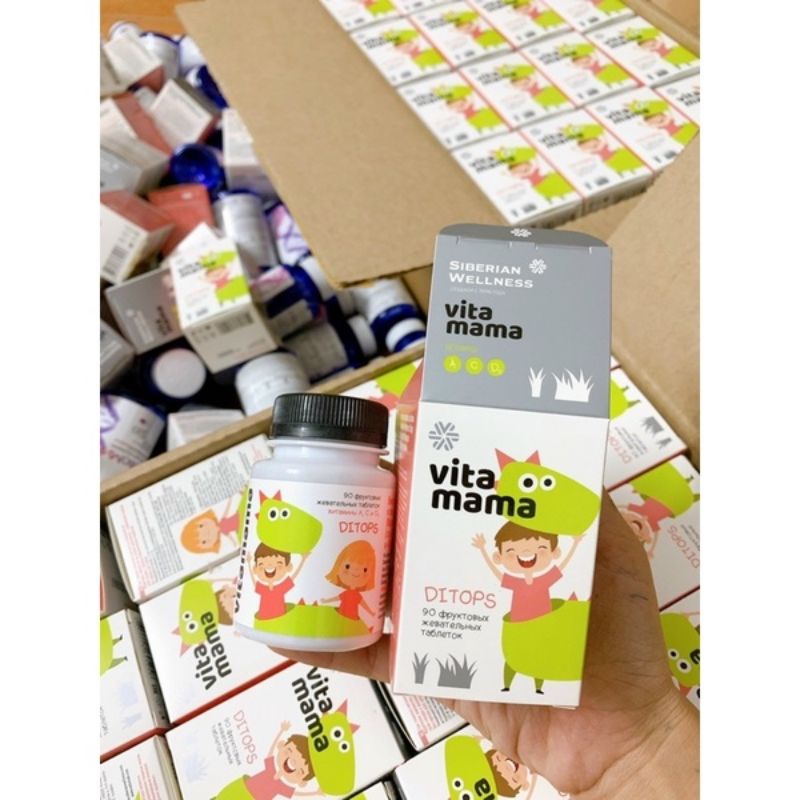 viên nhai vị trái cây với vitamin A,C,D Ditops - Siberian