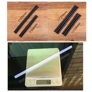 5 cây keo nến đen & trong 7mm x20cm & 11mm x20cm