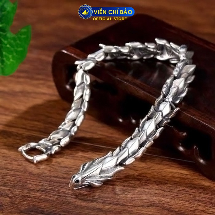 Lắc tay tay nam bạc Xích diệm long cốt chất liệu bạc Thái 925 mạnh mẽ nam tính thương hiệu Viễn Chí Bảo L100408