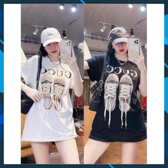 Áo thun Gucci Dây Giày - Áo thun unisex nam nữ form rộng oversize chất liệu Cotton thời trang hottrend 2022