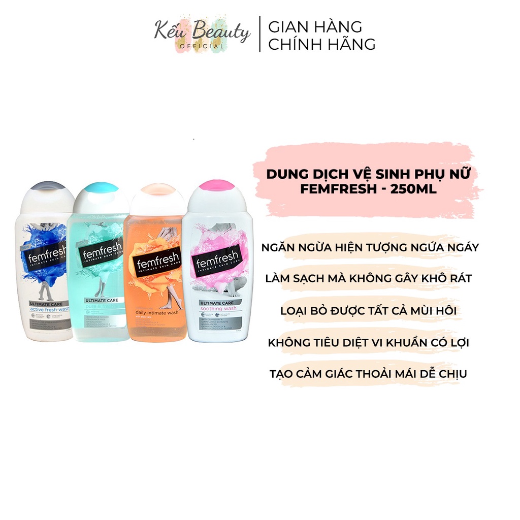 Dung dịch vệ sinh phụ nữ Femfresh Daily Intimate Wash làm sạch vùng kín hàng ngày 250ml