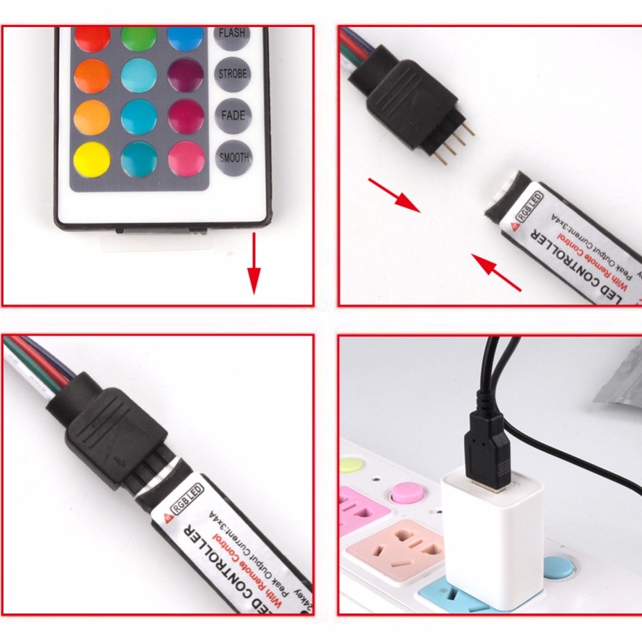 Dây đèn LED 60 bóng SMD2835 dài 1M 2M 3M 4M 5M tùy chọn trang trí nhà cửa chất lượng cao