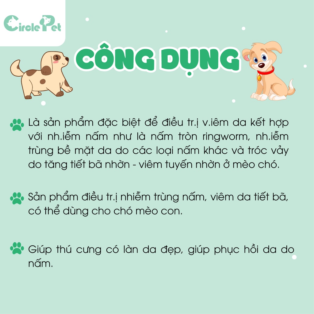 Sữa Tắm Davis Miconazole Shampoo Cho Chó Mèo Trị Ngứa Do Nhiễm Nấm Chai 355ml.- Circle Pet
