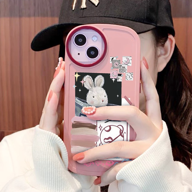 Ốp lưng iphone Suntaiho Ốp lưng iphone Ốp Điện Thoại silicone dẻo in hình gấu / thỏ đáng yêu chống rơi thích hợp cho iPhone 13 12 11 PM X xr Xs Max