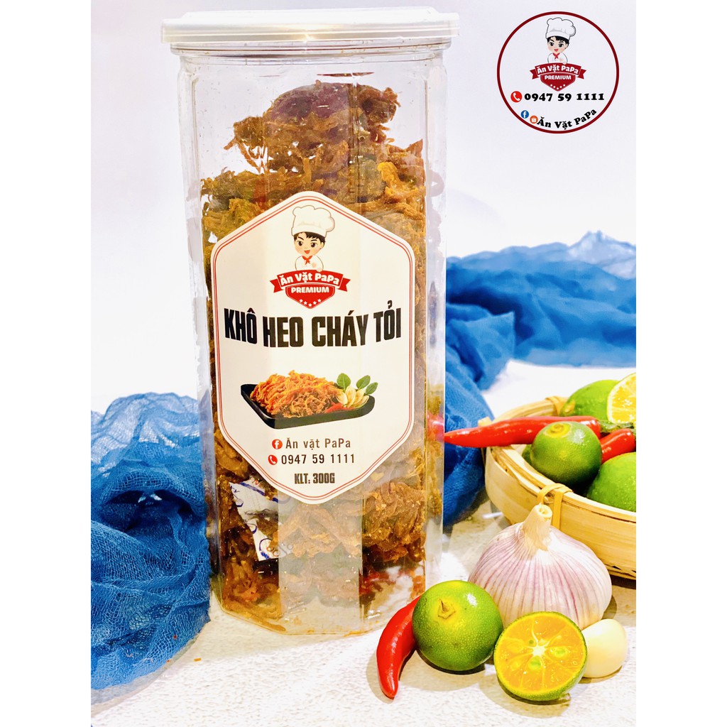 Khô heo cháy bơ tỏi PaPa 300gr cay vừa, đồ ăn vặt Hà Nội | BigBuy360 - bigbuy360.vn
