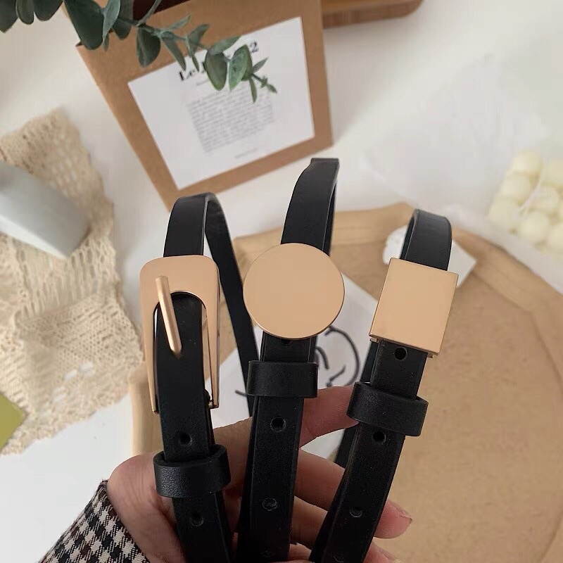 Đai váy bản nhỏ 3 kiểu mặt Sim sim shop TL016 1.3cm - Thắt lưng váy nữ bản nhỏ đai nịt quần váy áo vest sơ mi