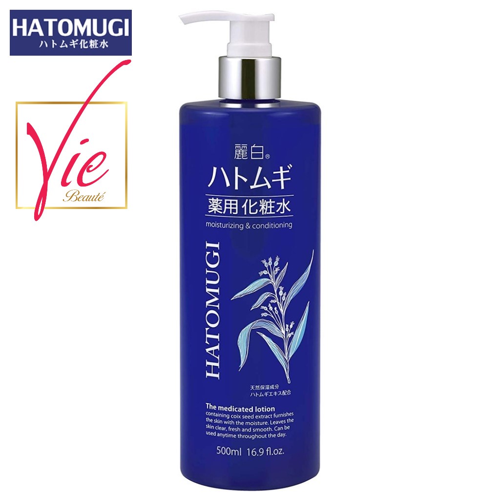 Toner Hatomugi The Medicated Lotion Nước cân bằng da cấp ẩm, dưỡng sáng cho da khô 500ml