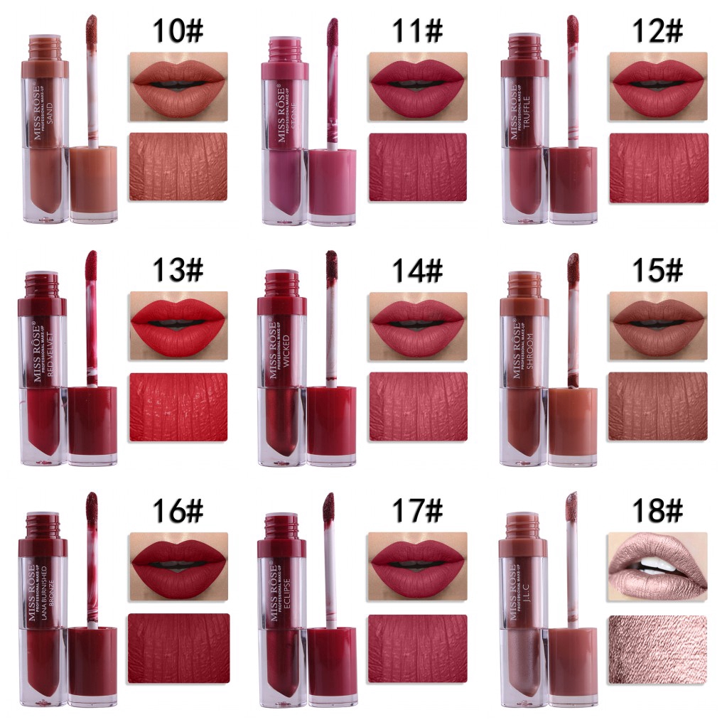 【TGS】(Son bóng)20 Color Liquid Lip Glaze Waterproof  Long-lasting Lipstick Non-stick Cup Lip Gloss Metallic Lipsticks