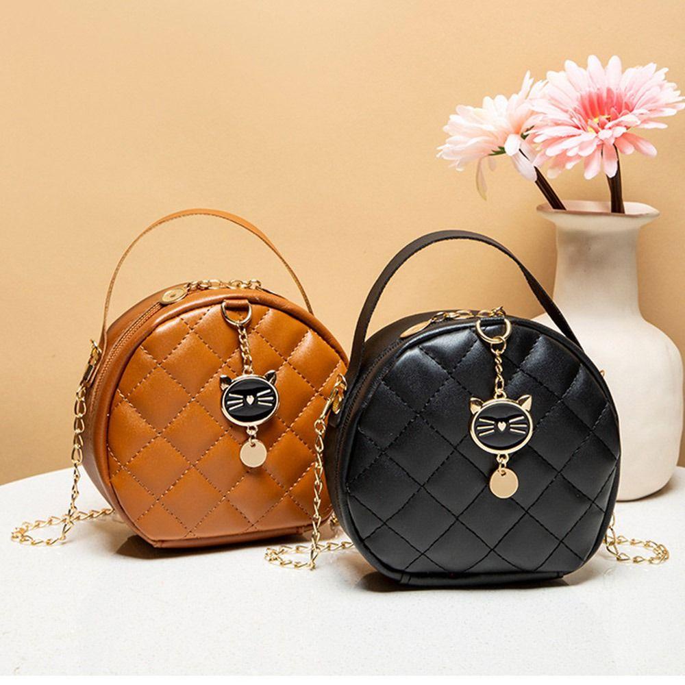 CACTU Túi Xách Da PU Phối Dây Xích Thiết Kế Đơn Giản Hợp Thời Trang