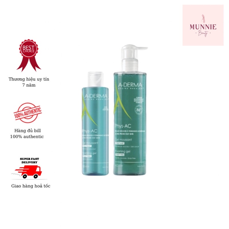 Sữa rửa mặt cho da dầu mụn Aderma Purifying Foaming Gel
