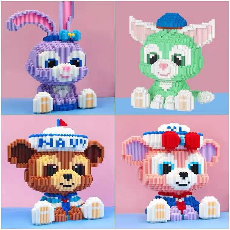 Đồ chơi lắp ghép mô hình hoạt hình Gấu Bearbrick 30cm 3D dễ thương 4 mẫu Thỏ , Mèo xanh , gấu hồng , Gấu nâu