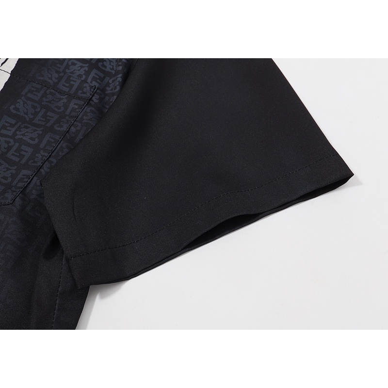 Fend* Áo Sơ Mi Tay Ngắn In Hình Graffiti Hiệu Ứng Màu Gradient Chất Lượng Cao Thời Trang Mùa Hè