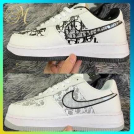 [Hot Trend - giảm giá] Giày Thể Thao Sneakers AF1 Dior Đen,𝐍𝐈𝐊𝐄 AIR FORCE ONE Xám Họa Tiết  siêu hot