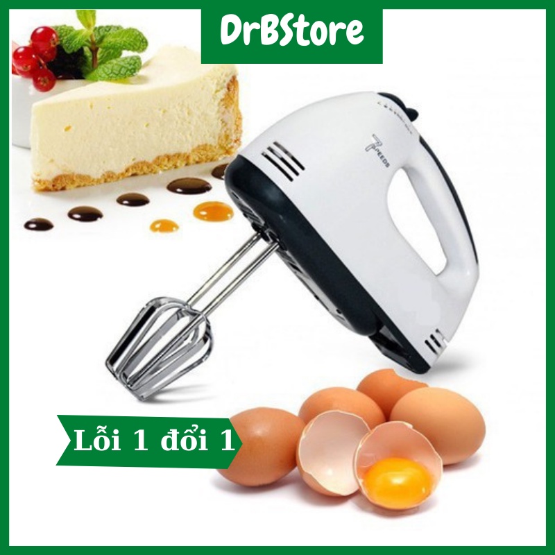 Máy đánh trứng cầm tay, máy trộn bột 7 tốc độ và 2 chế độ DrBStore