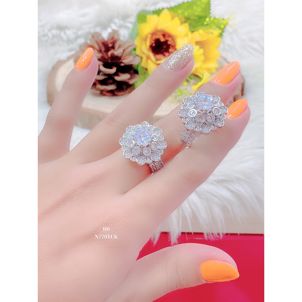 Trang Sức UHA - Nhẫn nữ UHA xi kim đính đá CZ N770