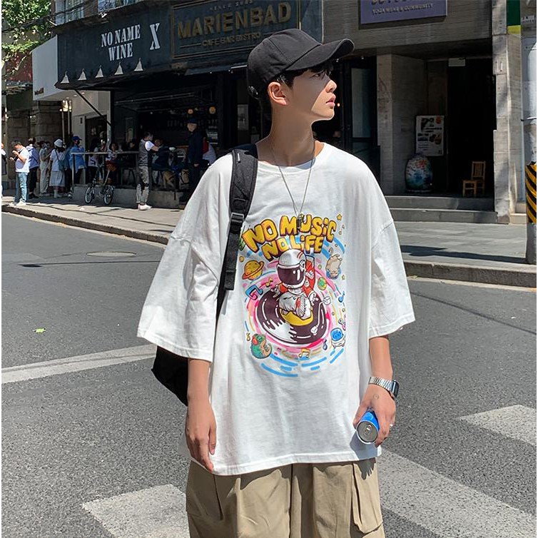 Áo Thun Unisex NOMUSIC Phông Nam Nữ Tay Lỡ phong cách Ulzzang. | BigBuy360 - bigbuy360.vn