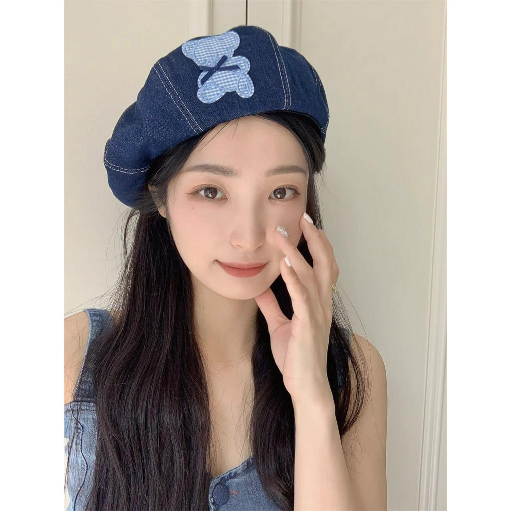 Mũ Beret Denim Mỏng Thoáng Khí Thời Trang Mùa Hè Dành Cho Nữ