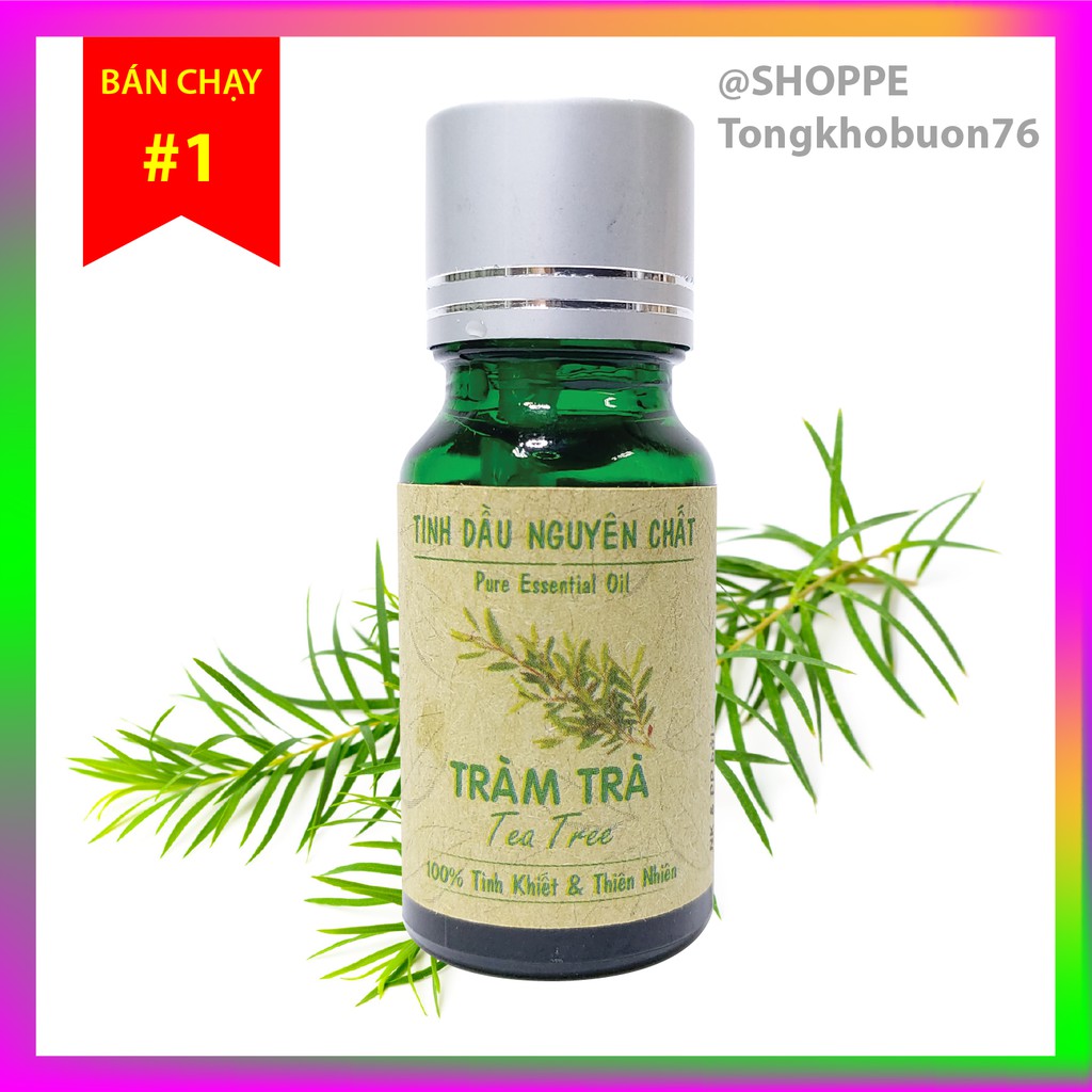 Tinh dầu tràm trà nguyên chất - Tea tree oil 10ml/50ml/100ml [Chấm mụn, Xông thơm, Treo xe..]