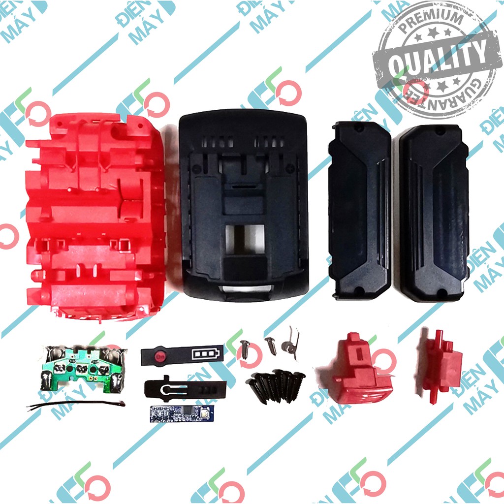 DMF5 Vỏ và mạch pin Bosch 18V 2 hàng cell nhận sạc zin Bosch có led báo pin