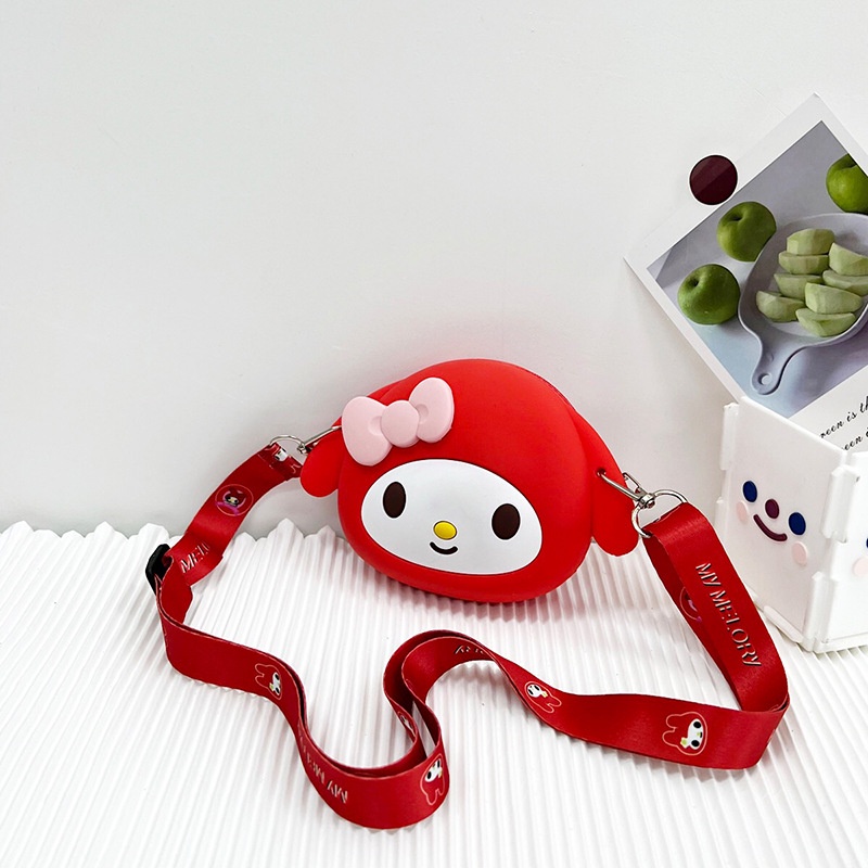 Túi Đeo Chéo Silicon Mini Họa Tiết Hoạt Hình Phong Cách Hàn Quốc Dễ Thương Dành Cho Bé