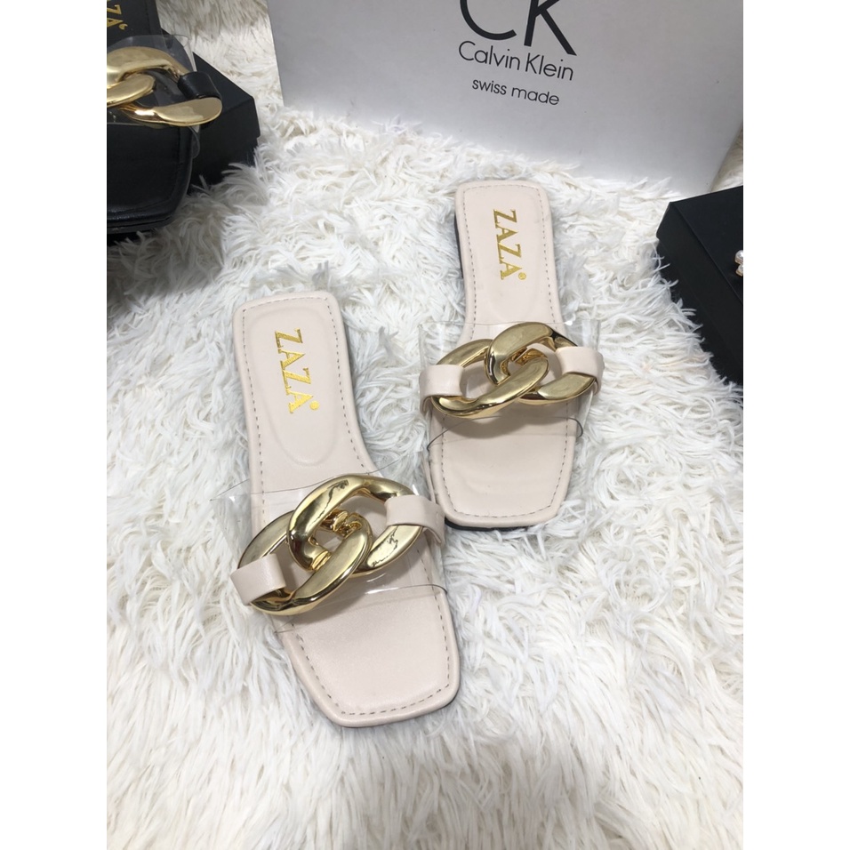 Dép Nữ Quai Ngang Thời Trang Đính Xích To SPB 5